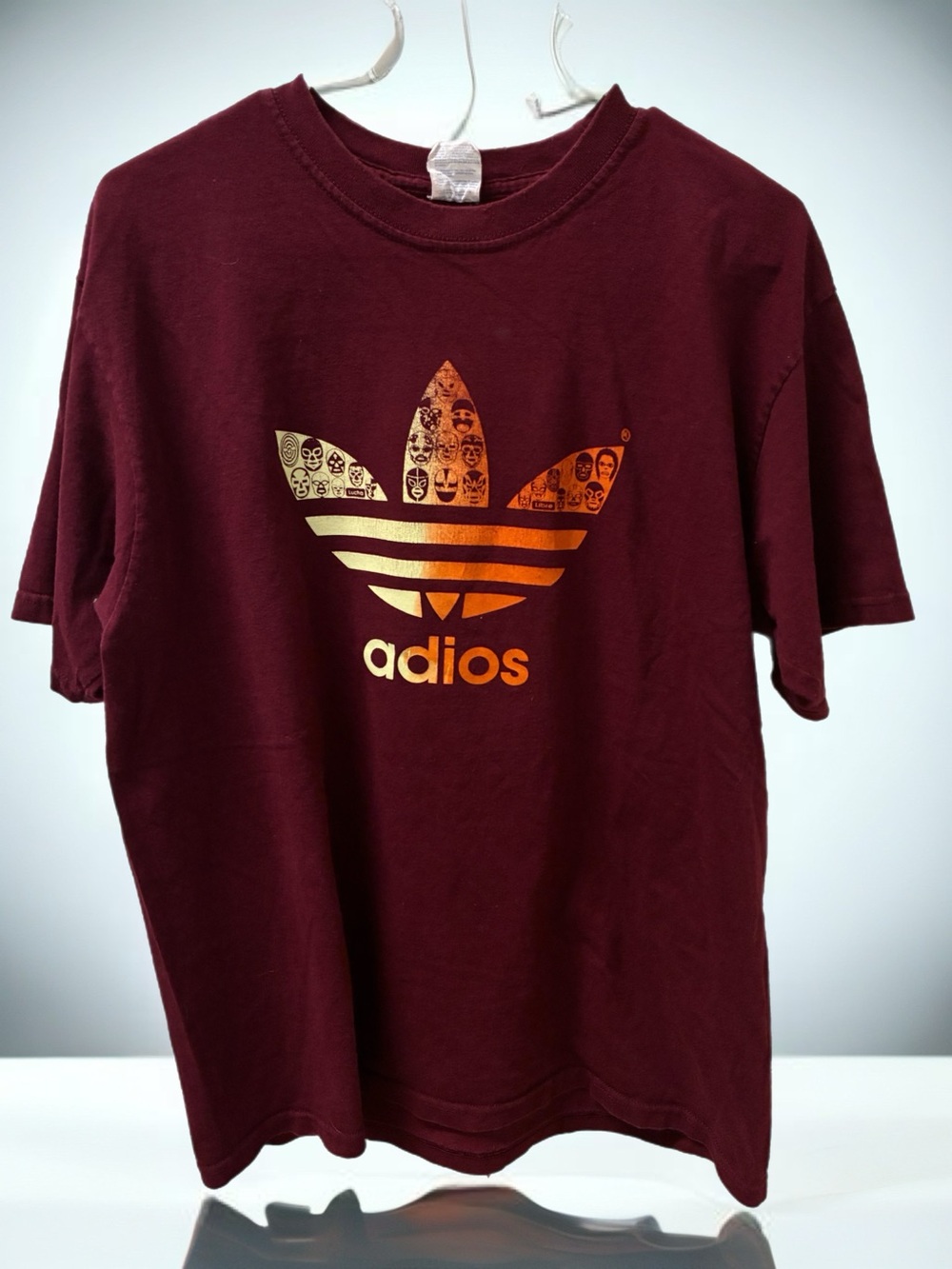 Marko Libra Adios Men's Maroon Graphic Tee Size L Y2K